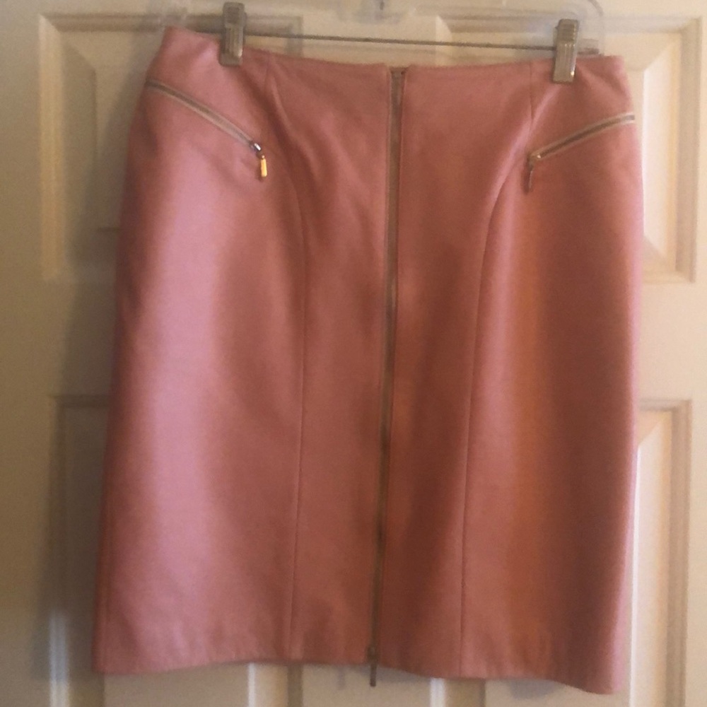 Nicola Benti pink leather skirt.